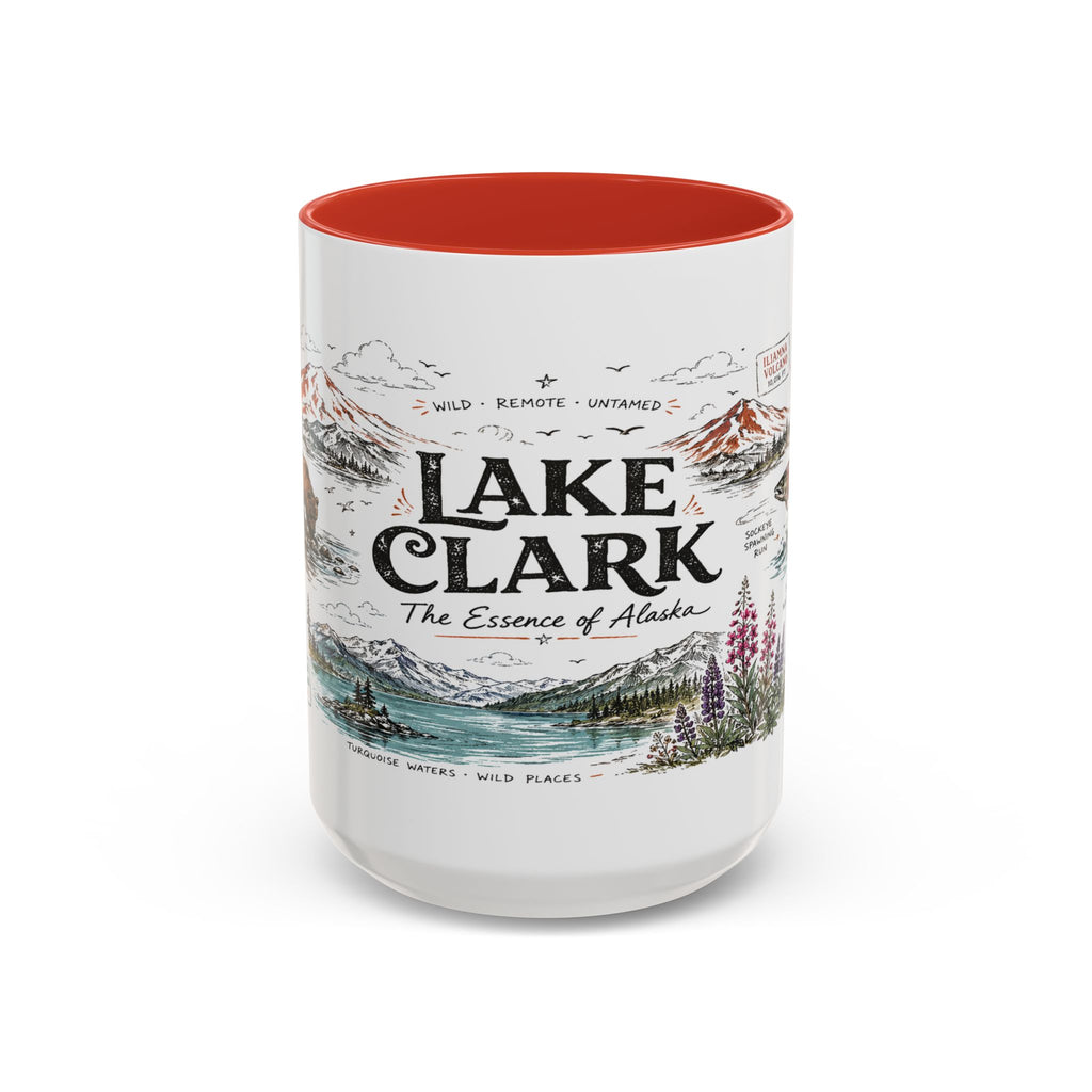Lake Clark National Park Coffee Mug | Alaska Fly-in Wilderness Adventure Gift | Accent Color Ceramic 11oz 15oz