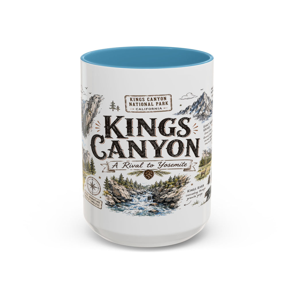 Kings Canyon National Park Coffee Mug | California Sierra Nevada Sequoia Gift | Accent Color Ceramic 11oz 15oz