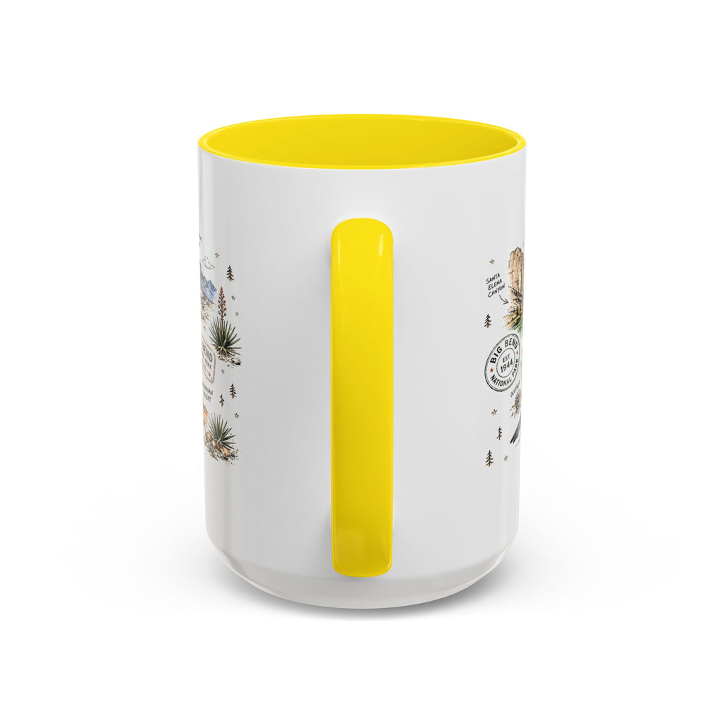 Big Bend National Park Coffee Mug | Texas Desert River Canyon Hiking Gift | Accent Color Ceramic 11oz 15oz