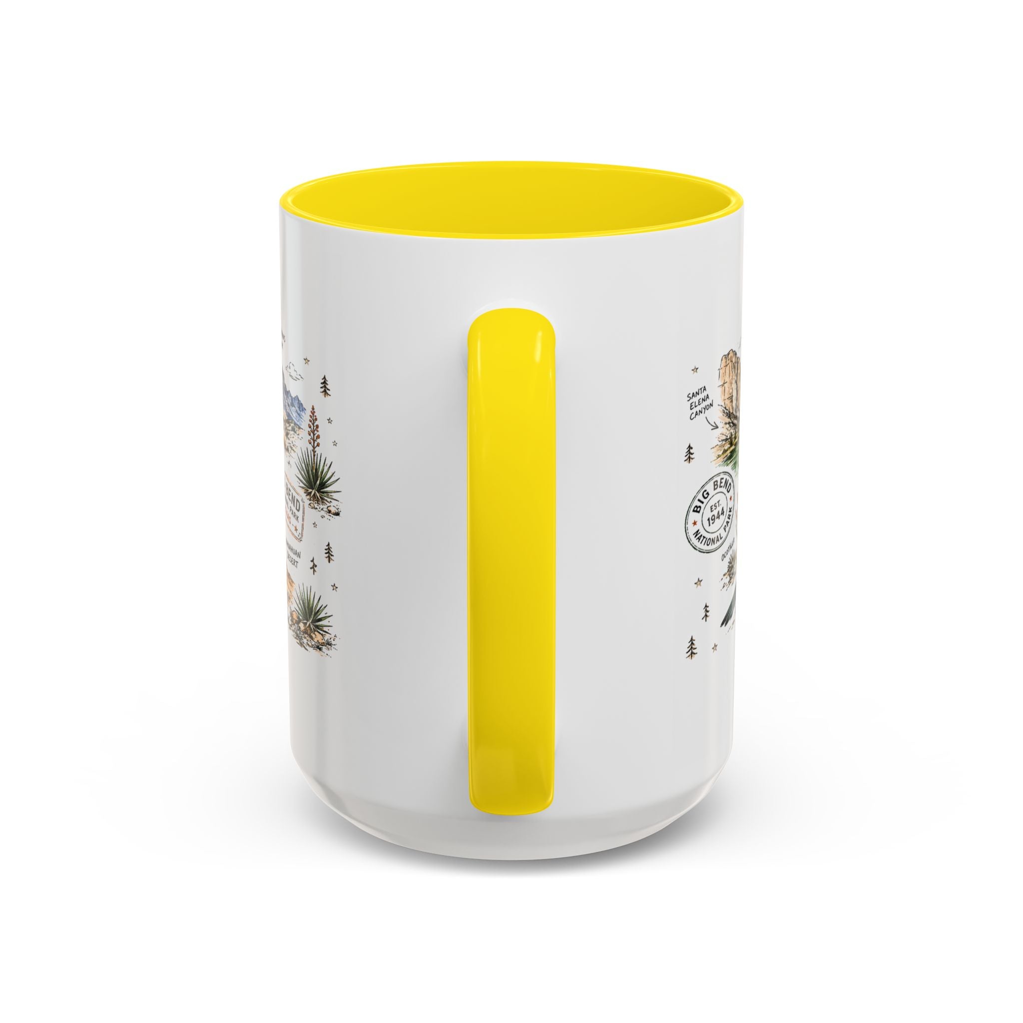 Big Bend National Park Coffee Mug | Texas Desert River Canyon Hiking Gift | Accent Color Ceramic 11oz 15oz