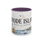 Rhode Island State Map Mug | Botanical Seaside Accent Cup (11oz or 15oz)