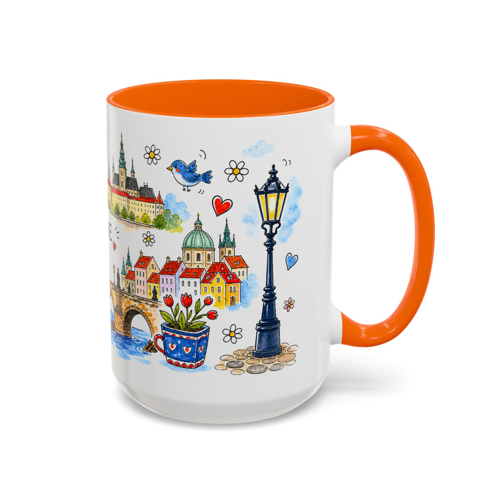 Prague Travel Mug | European City Souvenir Accent Coffee Mug | 11oz 15oz Ceramic Cup