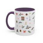 Boston Christmas Mug | Watercolor Travel Souvenir | Holiday Gift | Accent Ceramic Coffee Cup 11oz 15oz