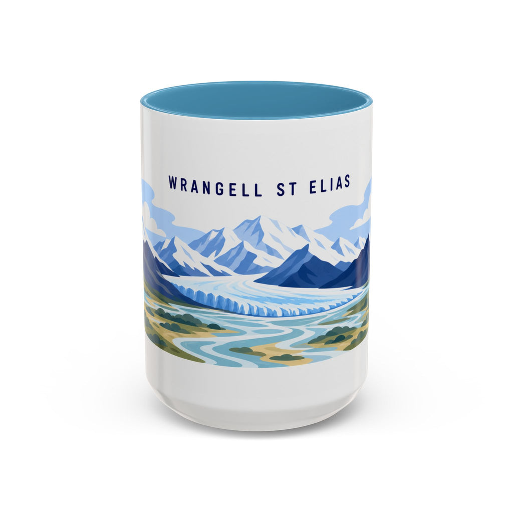 Wrangell-St. Elias National Park Coffee Mug | Solid Color Block Park Souvenir | 11oz 15oz Accent Mug