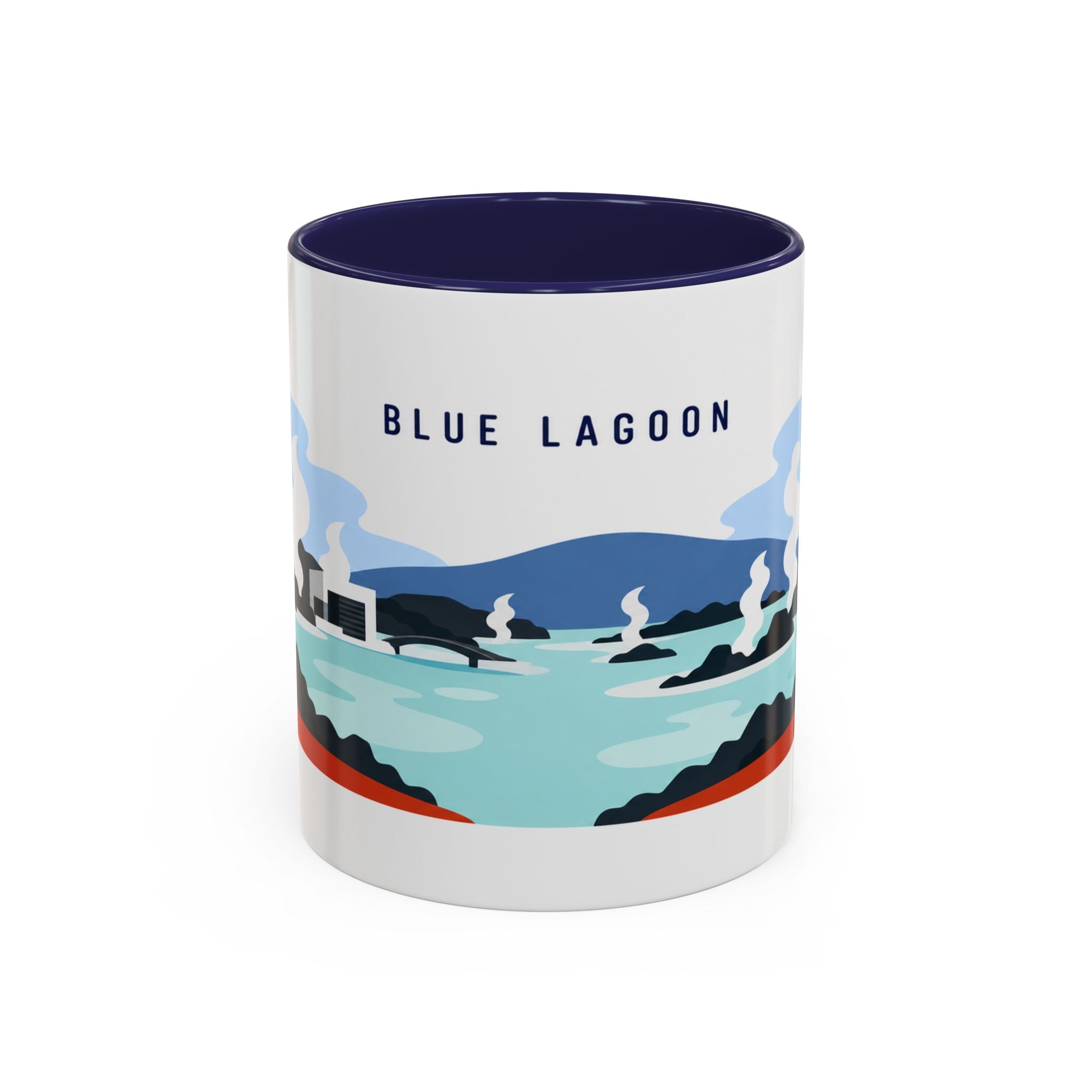 Blue Lagoon Coffee Mug | Travel Destination Souvenir Gift | Accent Color Ceramic 11oz 15oz