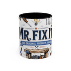 Mr Fix It Coffee Mug | Father's Day Gift for Dad | Accent Color Ceramic 11oz 15oz