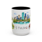 Tulsa Illustrated Travel Mug | City Souvenir Accent Coffee Mug | 11oz 15oz Ceramic Cup