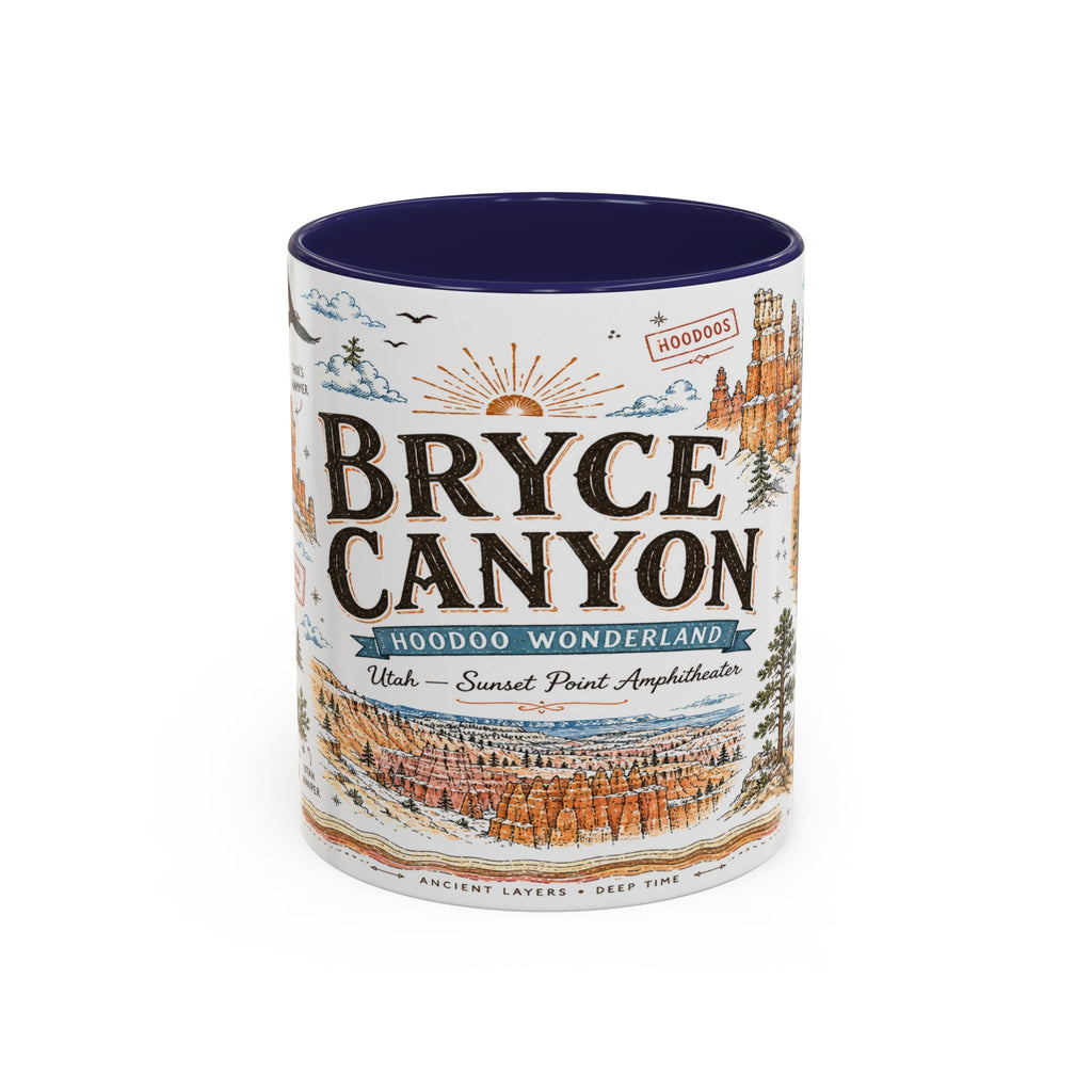 Bryce Canyon Coffee Mug | National Park Hiking Utah Gift | Accent Color Ceramic 11oz 15oz