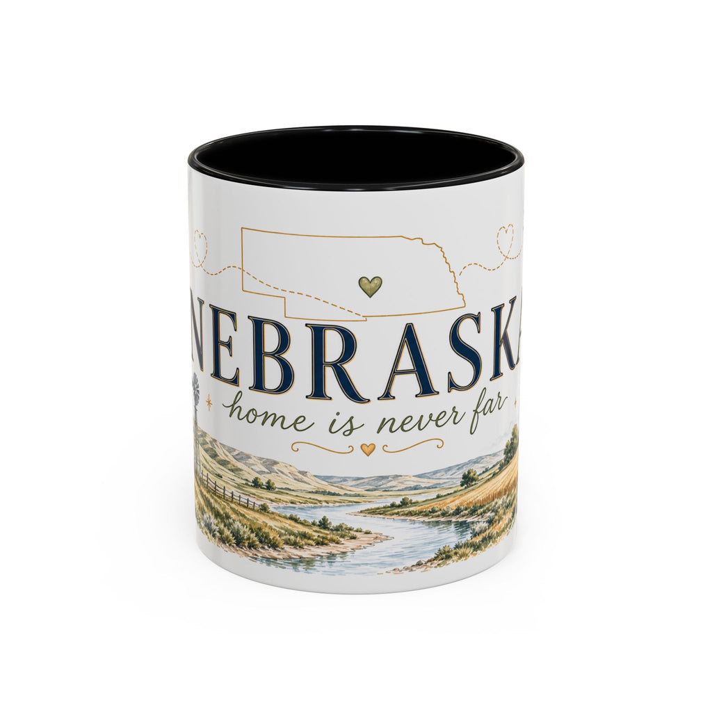 Nebraska State Mug | Moving Away, Long Distance Friendship Gift | Botanical Landscape Accent Mug