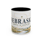 Nebraska State Mug | Moving Away, Long Distance Friendship Gift | Botanical Landscape Accent Mug