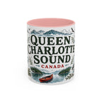 Queen Charlotte Sound Coffee Mug | Travel Destination Souvenir Gift | Accent Color Ceramic 11oz 15oz