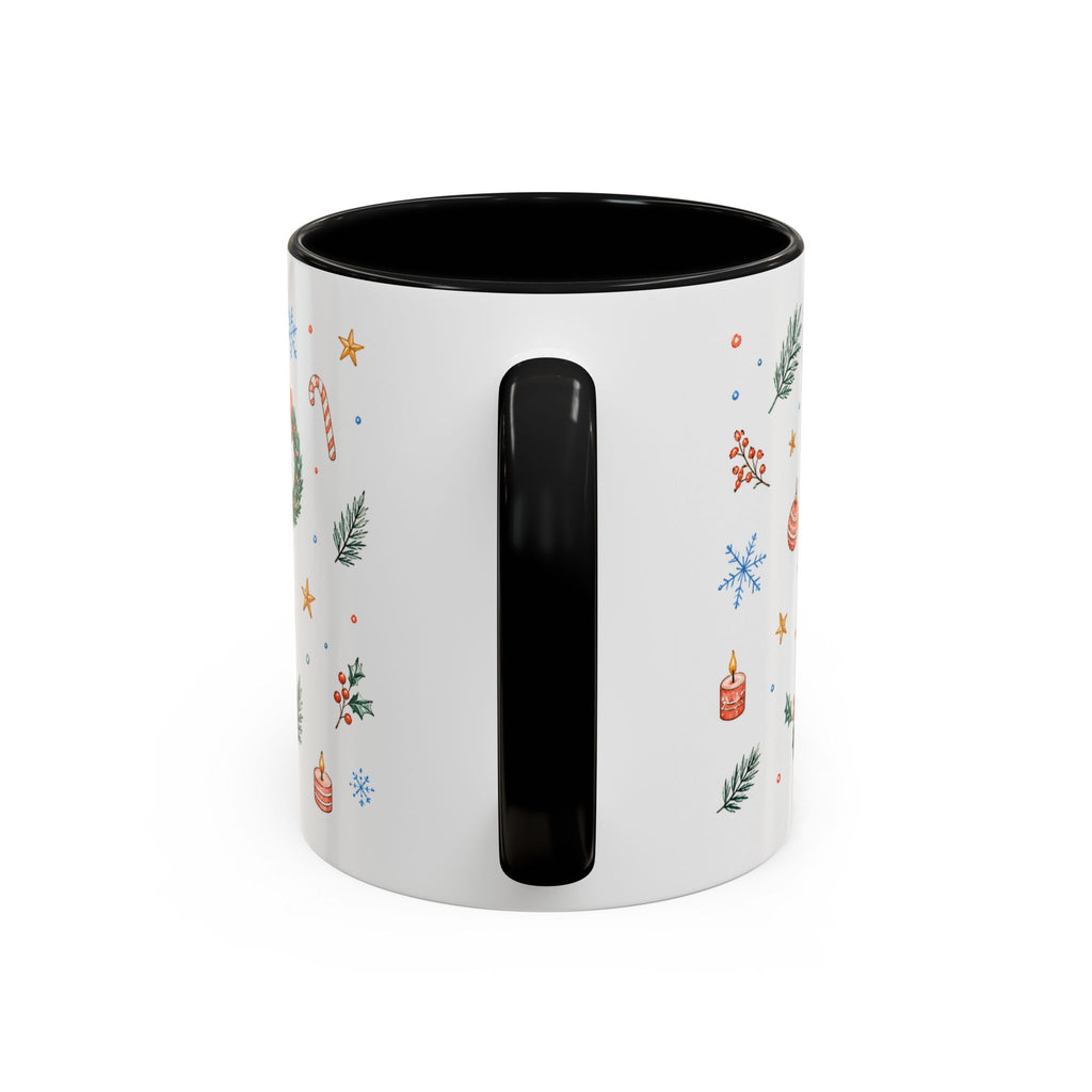 Christmas Mug | Watercolor Tree Gifts Wreath Holiday Cup | Accent Coffee Mug 11oz 15oz