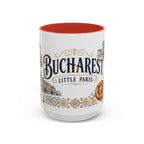 Bucharest Coffee Mug | Romania Travel Souvenir | Vintage Illustrated City Gift | 11 oz 15 oz Accent Mug