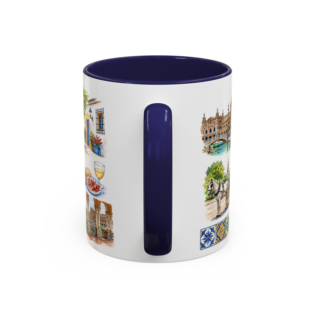 Seville Illustrated Travel Mug | City Souvenir Accent Coffee Mug | 11oz 15oz Ceramic Cup