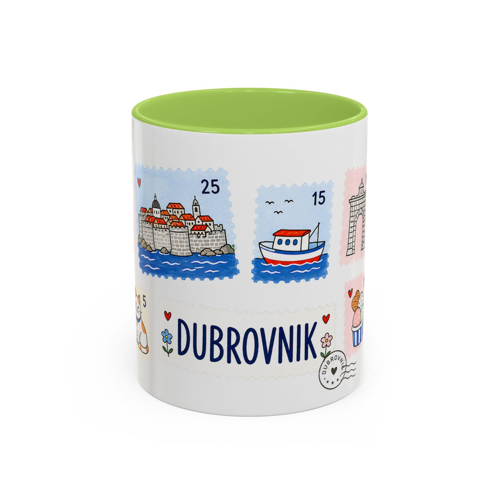 Dubrovnik Coffee Mug | Postage Stamp Collage Mug | Travel Souvenir Accent Cup 11oz 15oz