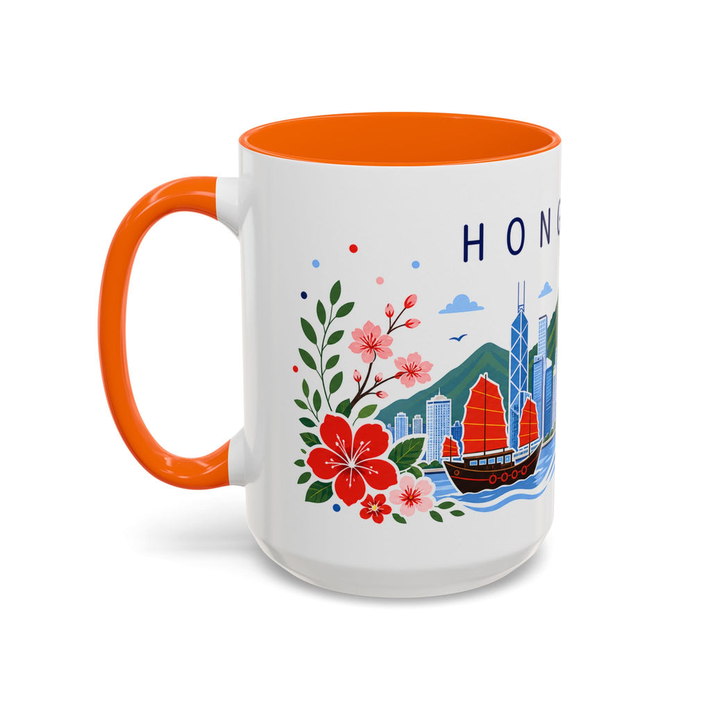Hong Kong Coffee Mug | Travel Souvenir Accent Mug | Place Gift Ceramic Cup 11oz 15oz