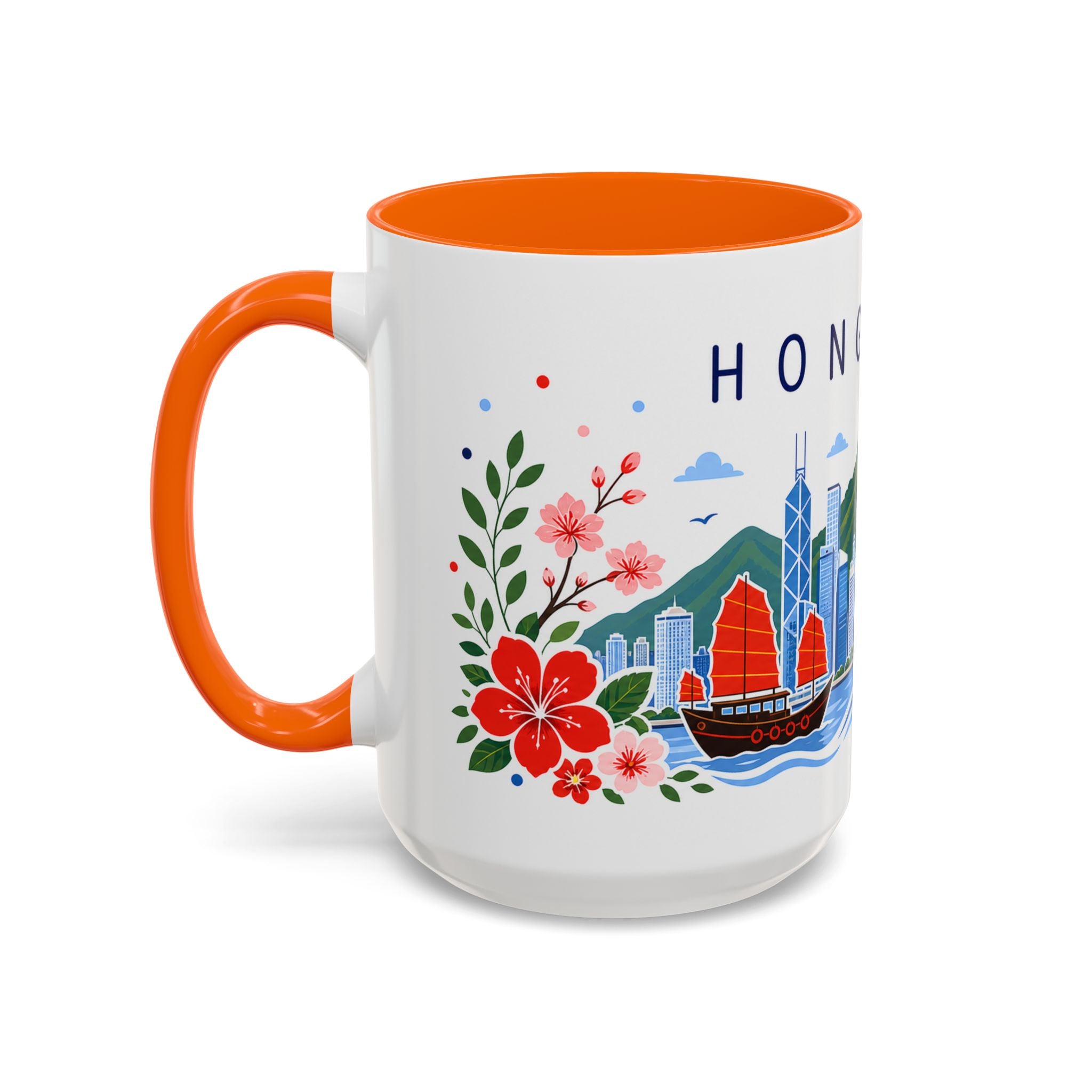 Hong Kong Coffee Mug | Travel Souvenir Accent Mug | Place Gift Ceramic Cup 11oz 15oz