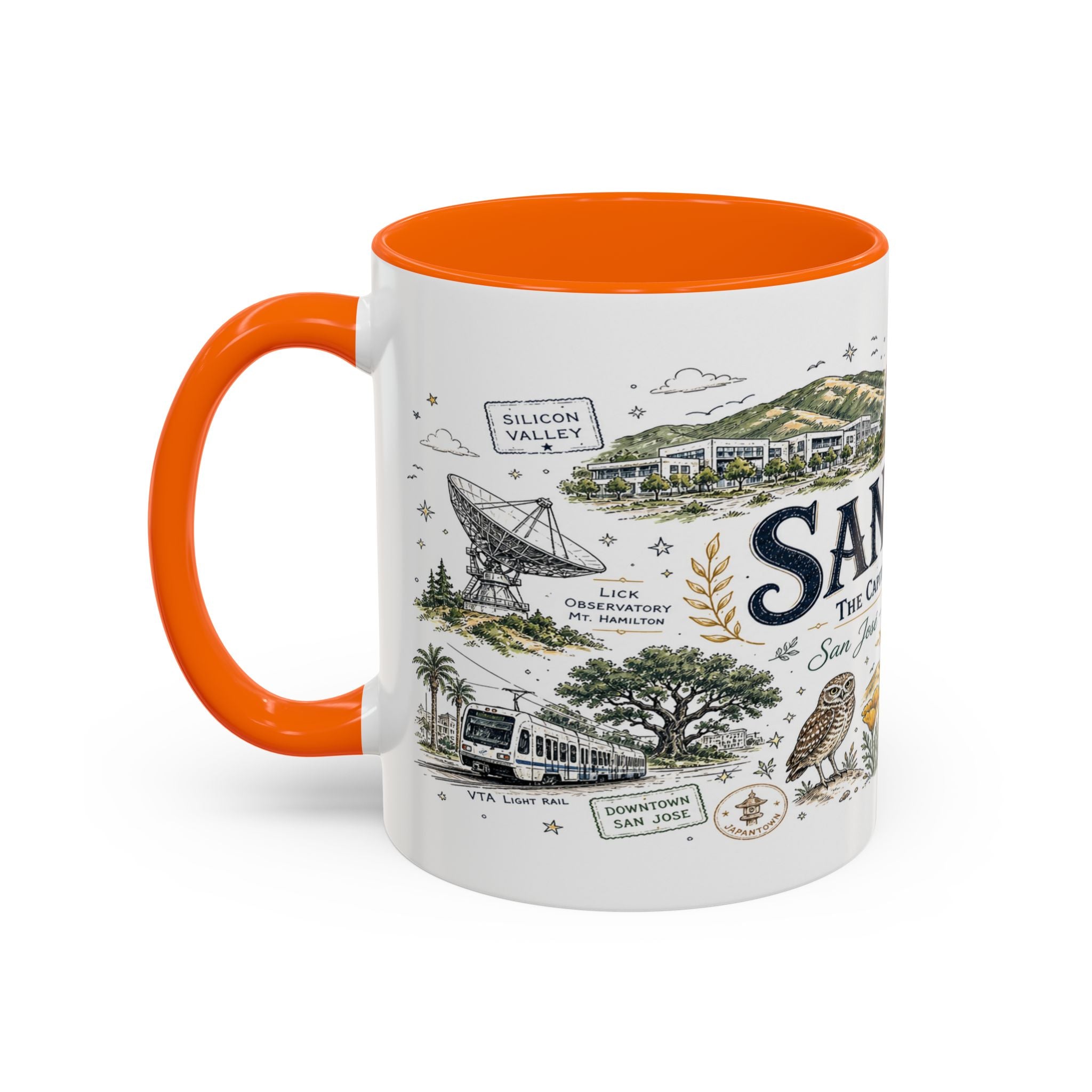 San Jose Coffee Mug | California Souvenir City Gift | Accent Color Ceramic 11oz 15oz