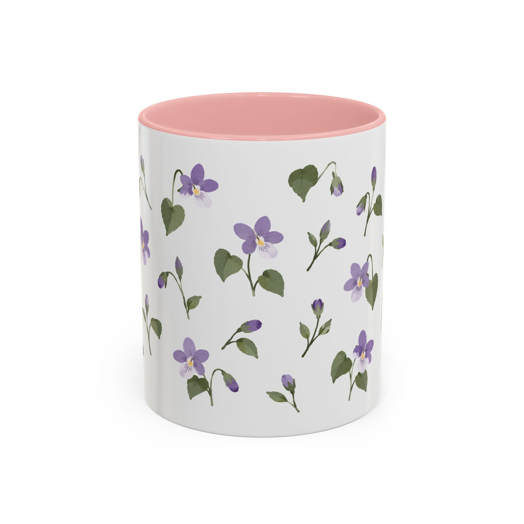 Wisconsin Wood Violet Mug, State Flower Floral Coffee Cup, 11oz Botanical Gift