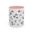 Wisconsin Wood Violet Mug, State Flower Floral Coffee Cup, 11oz Botanical Gift