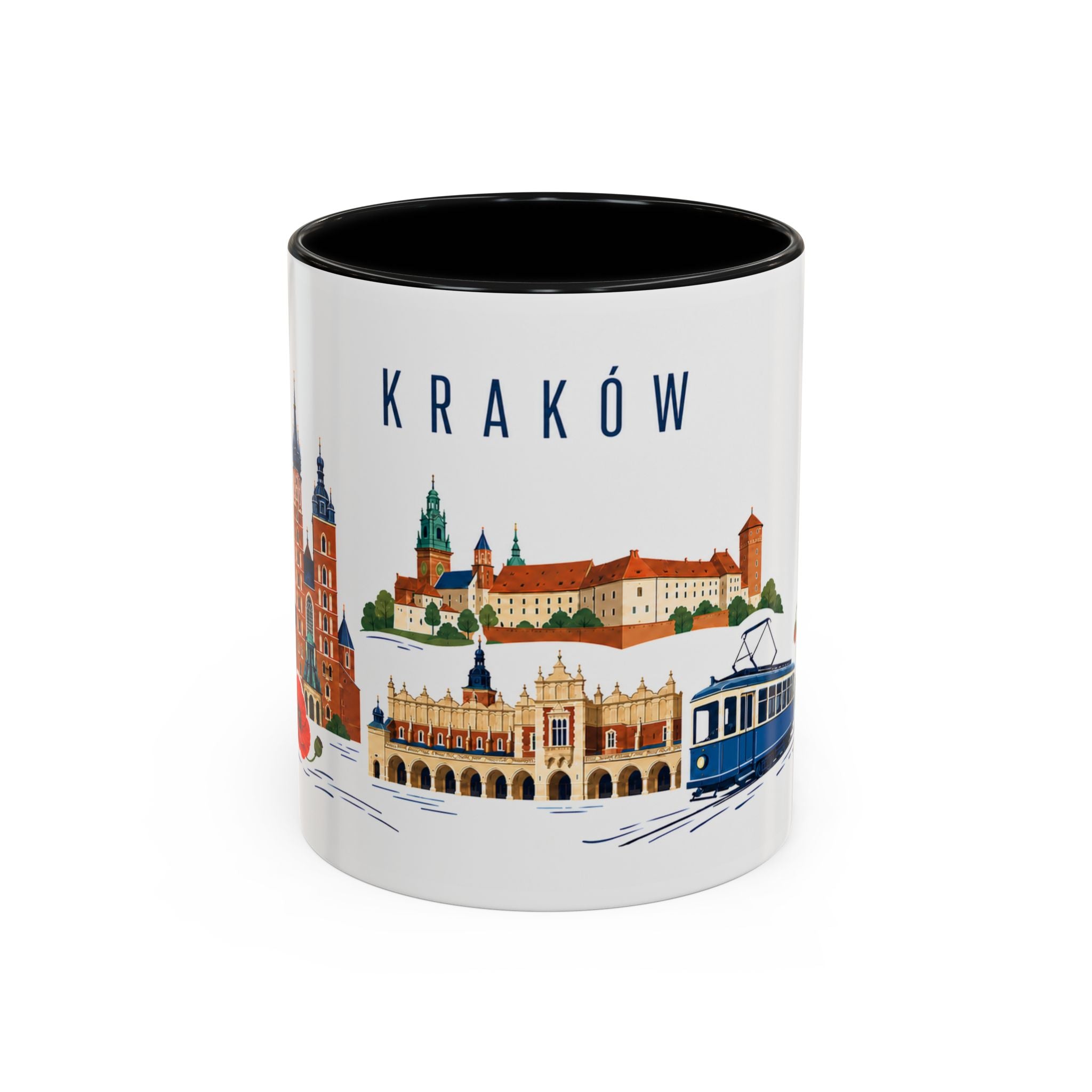 Kraków Coffee Mug | Poland Travel Souvenir | Porcelain Decal City Gift | 11oz 15oz Accent Mug