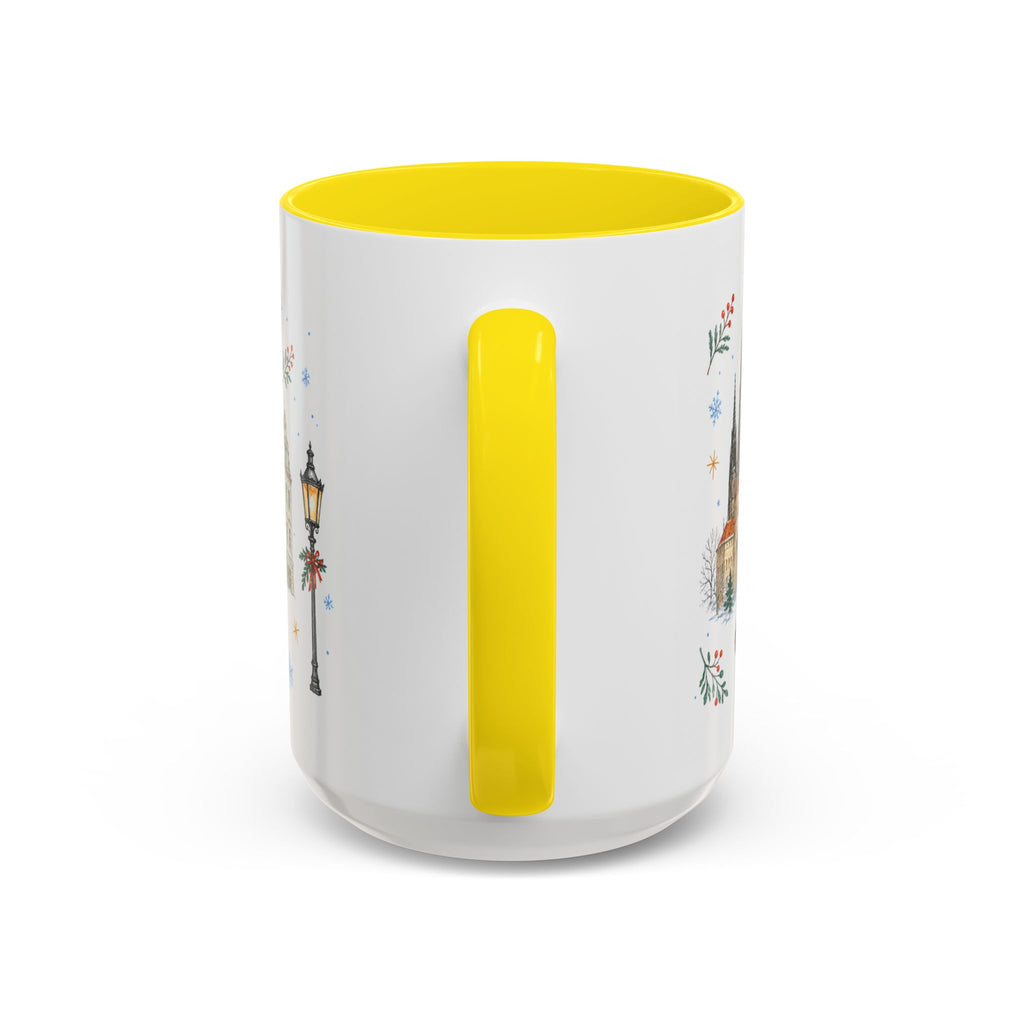 Prague Christmas Mug | Watercolor Travel Souvenir | Holiday Gift | Accent Ceramic Coffee Cup 11oz 15oz