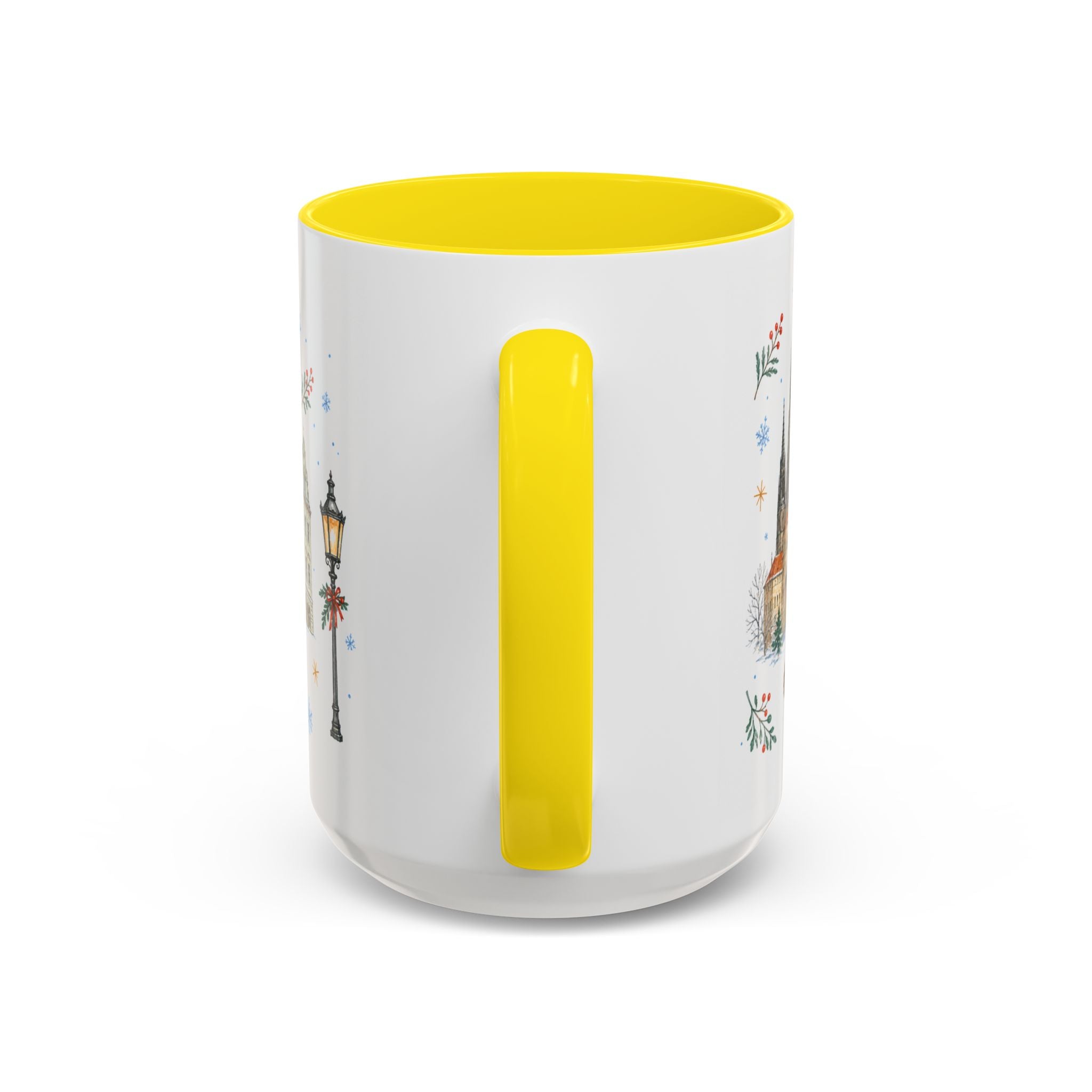 Prague Christmas Mug | Watercolor Travel Souvenir | Holiday Gift | Accent Ceramic Coffee Cup 11oz 15oz
