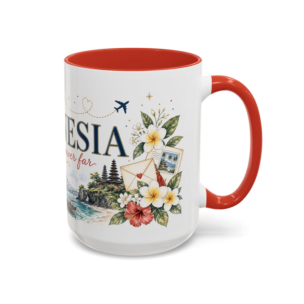 Indonesia Home Country Mug | Moving Away Gift | Long Distance Friendship | 11 oz 15 oz Accent Mug