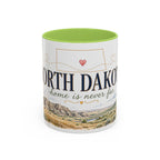 North Dakota State Map Mug | Prairie Rose Botanical Accent Coffee Cup