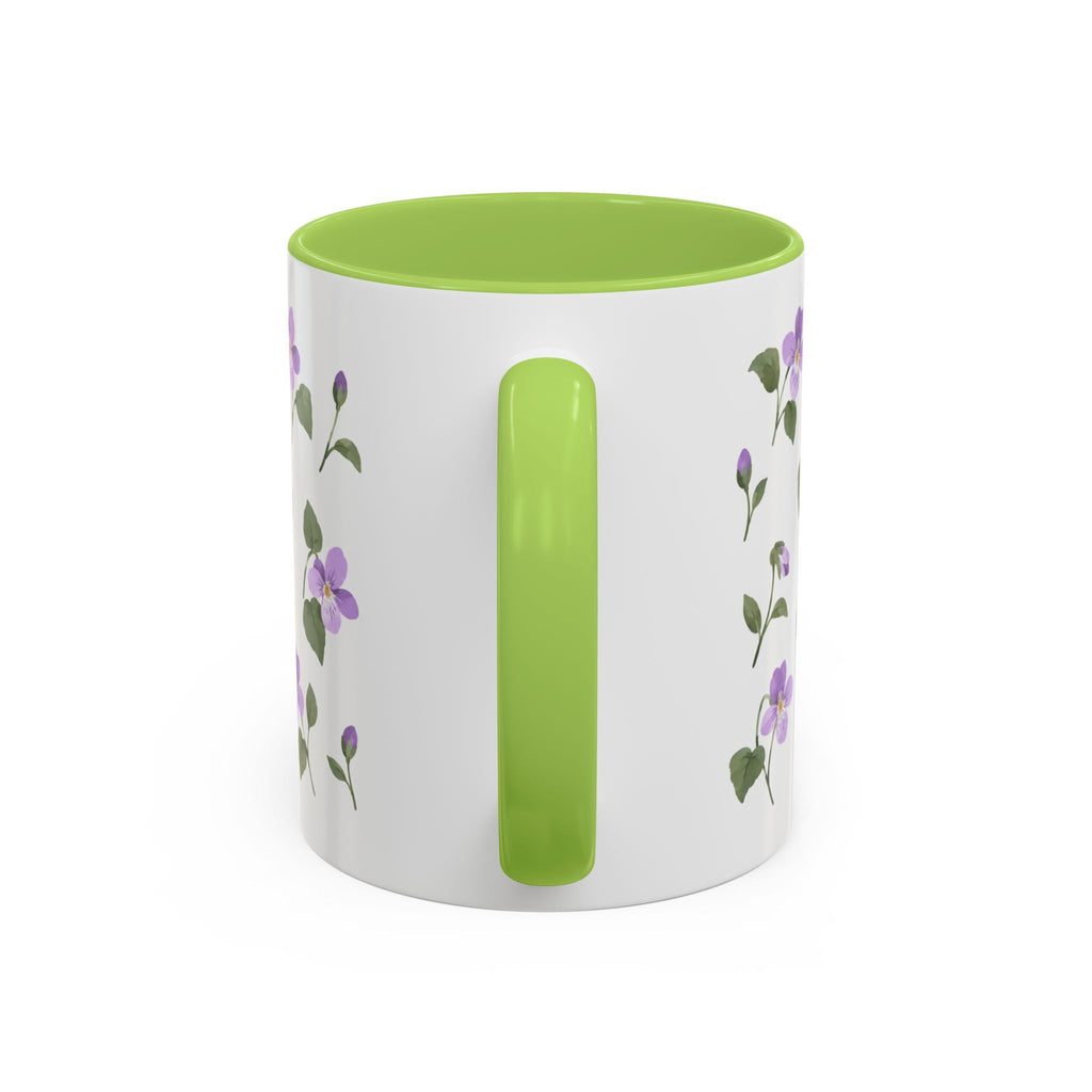 New Jersey Violet Mug, State Flower Floral Coffee Cup, 11oz Botanical Gift