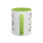 New Jersey Violet Mug, State Flower Floral Coffee Cup, 11oz Botanical Gift