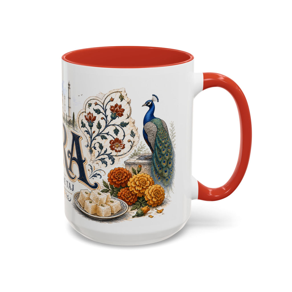 Agra Coffee Mug | India Travel Souvenir | Vintage Illustrated City Gift | 11 oz 15 oz Accent Mug