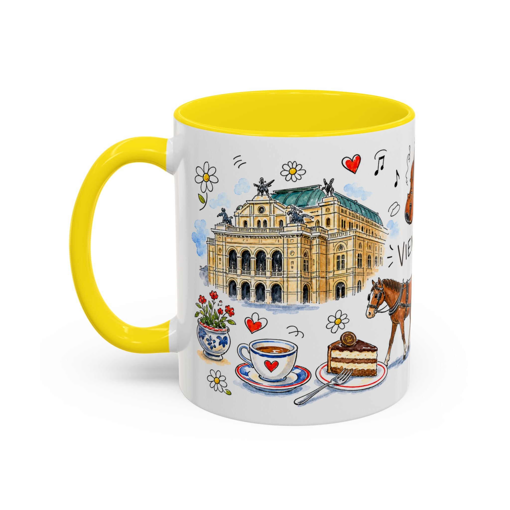 Vienna Travel Mug | European City Souvenir Accent Coffee Mug | 11oz 15oz Ceramic Cup