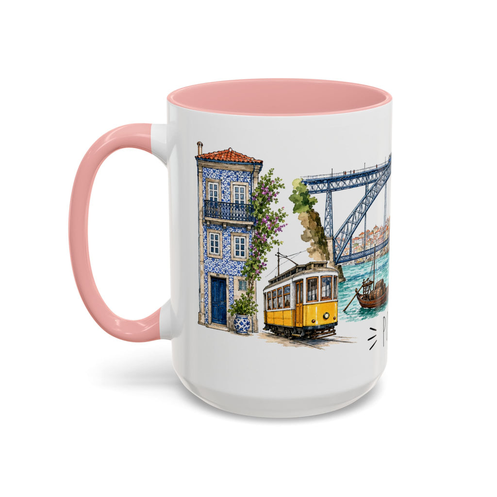 Porto Illustrated Travel Mug | City Souvenir Accent Coffee Mug | 11oz 15oz Ceramic Cup