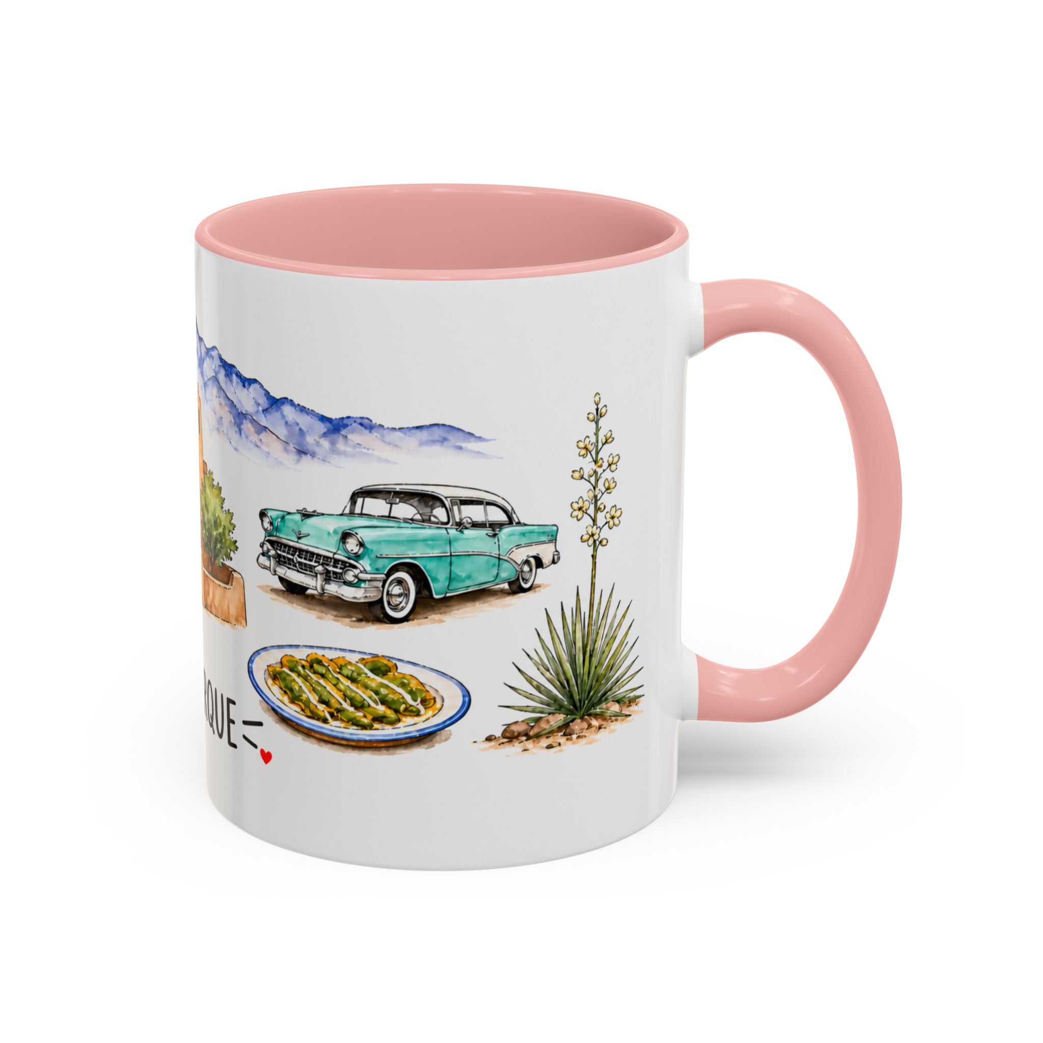 Albuquerque Illustrated Travel Mug | City Souvenir Accent Coffee Mug | 11oz 15oz Ceramic Cup