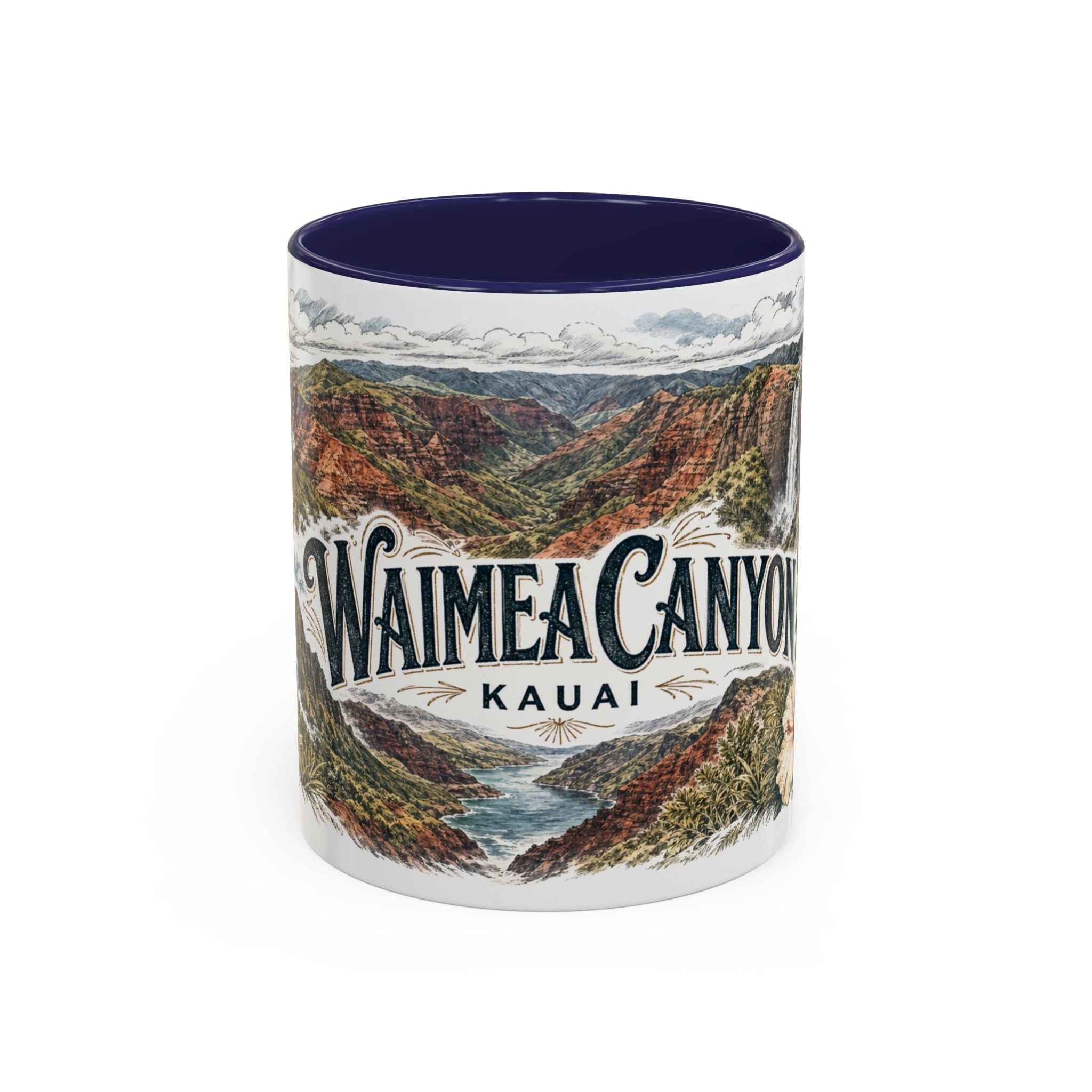Waimea Canyon Mug, Kauai Travel Souvenir, Bucket List Gift, Accent Ceramic Coffee Mug 11oz 15oz