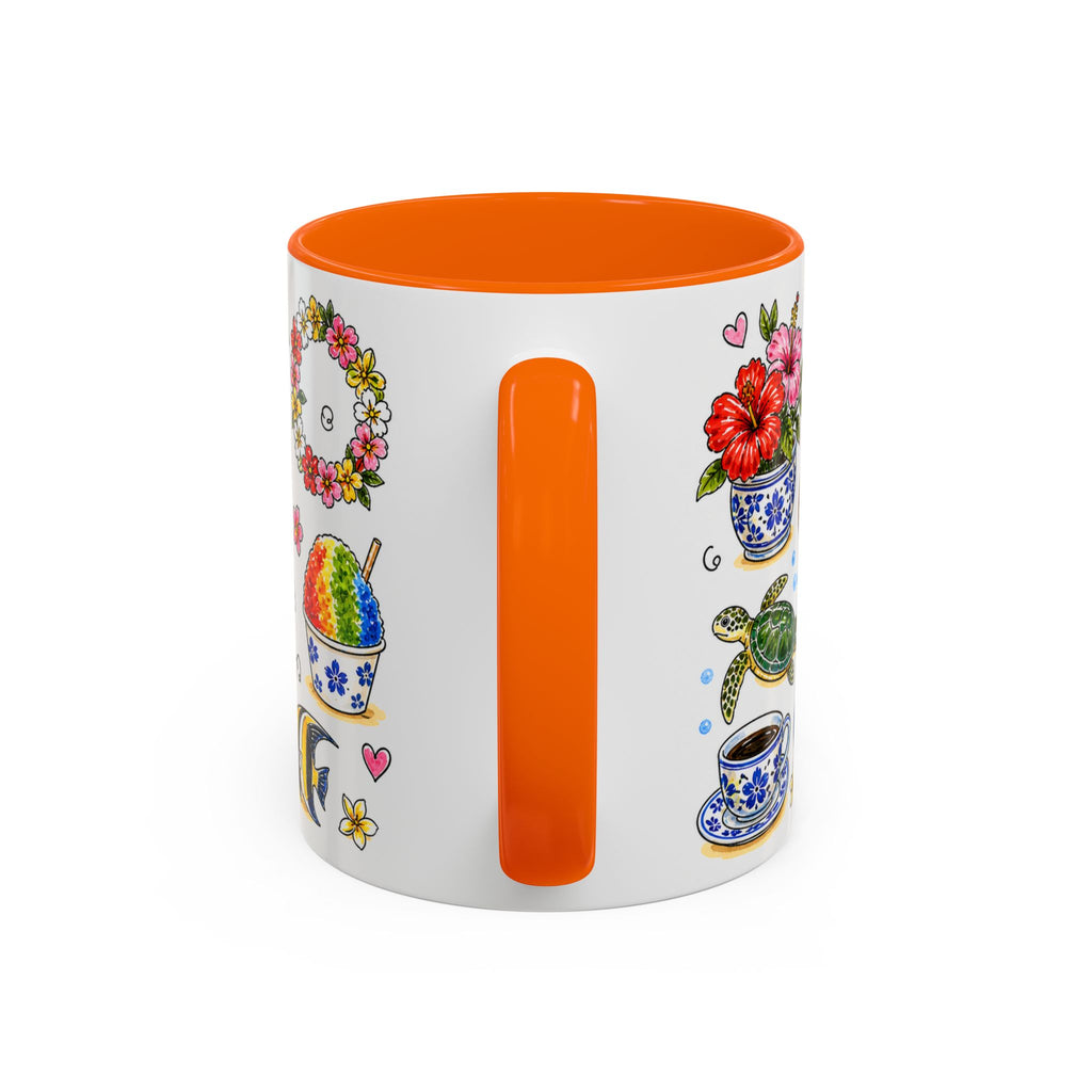 Honolulu Illustrated Travel Mug | City Souvenir Accent Coffee Mug | 11oz 15oz Ceramic Cup