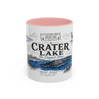Crater Lake National Park Coffee Mug | Oregon Volcano Blue Lake Hiking Gift | Accent Color Ceramic 11oz 15oz