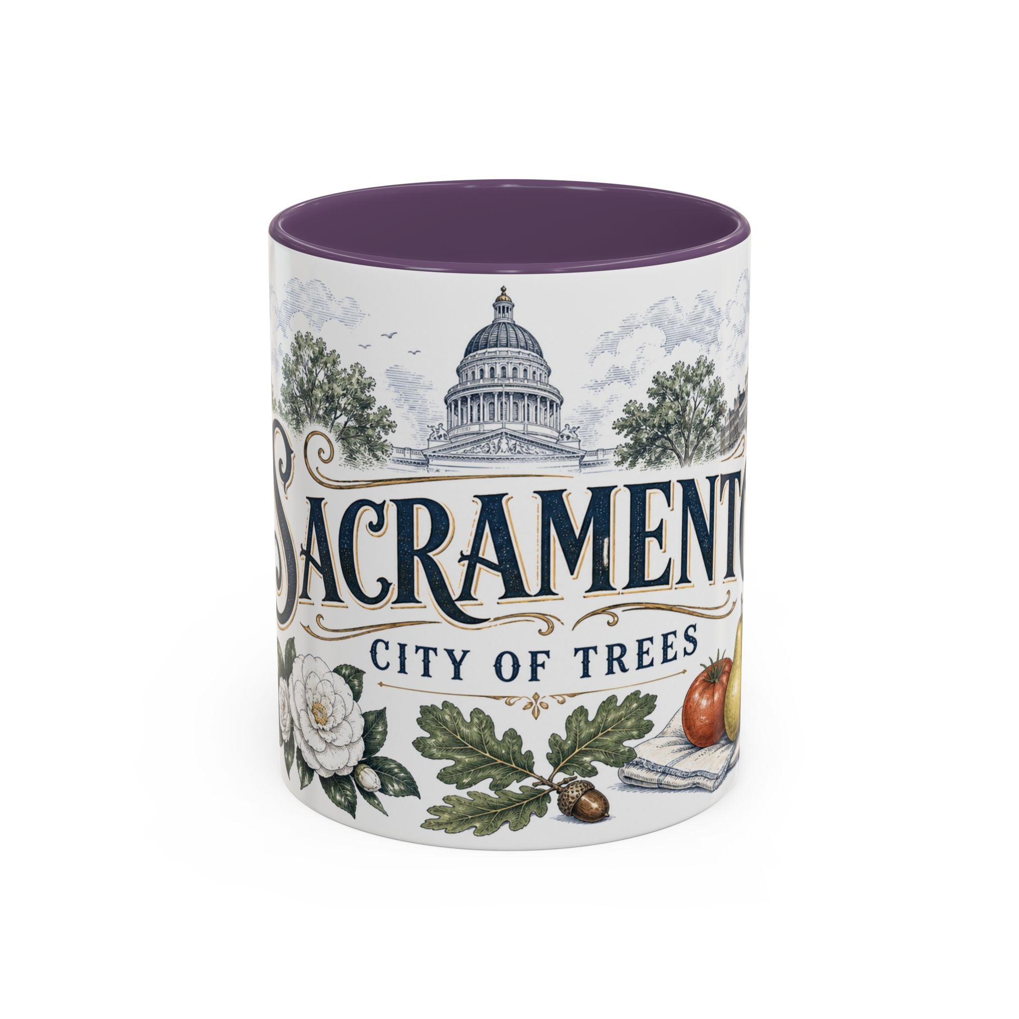 Sacramento Coffee Mug | United States Travel Souvenir | Vintage Illustrated City Gift | 11 oz 15 oz Accent Mug