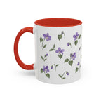 Rhode Island Violet Mug, State Flower Floral Coffee Cup, 11oz Botanical Gift