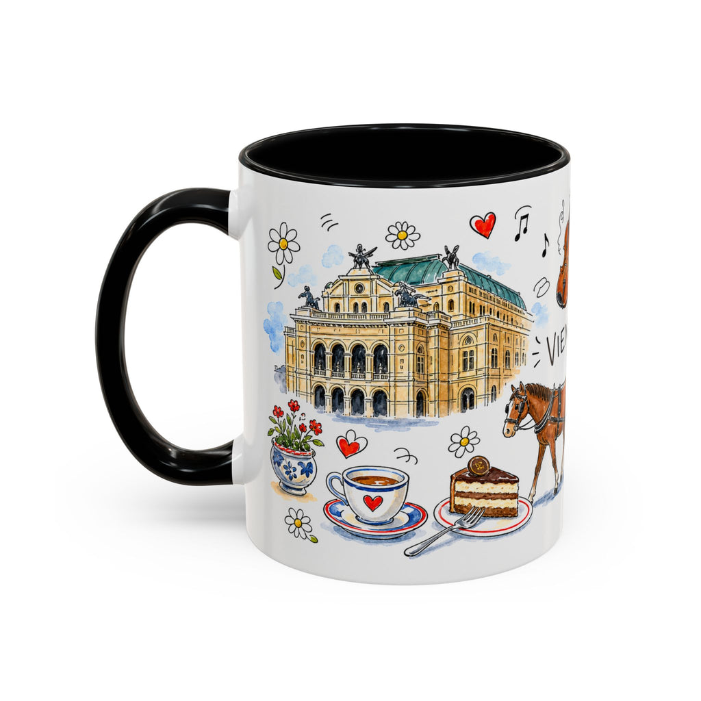 Vienna Travel Mug | European City Souvenir Accent Coffee Mug | 11oz 15oz Ceramic Cup