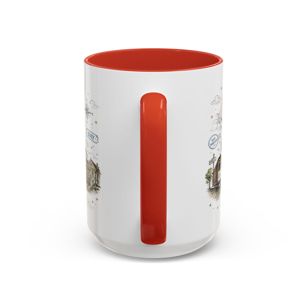 San Francisco Coffee Mug | California Souvenir Travel Gift | Accent Color Ceramic 11oz 15oz