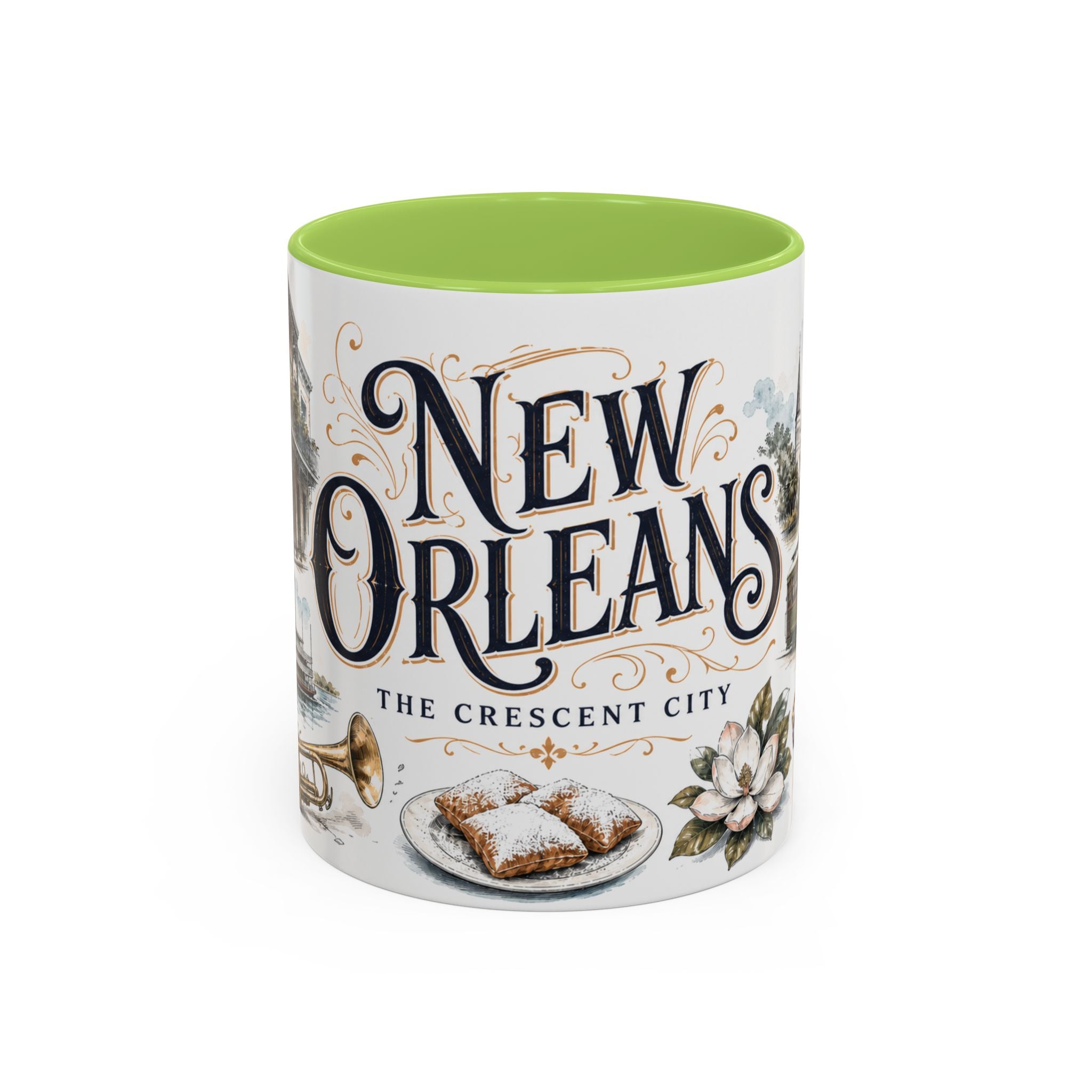 New Orleans Coffee Mug | United States Travel Souvenir | Vintage Illustrated City Gift | 11 oz 15 oz Accent Mug