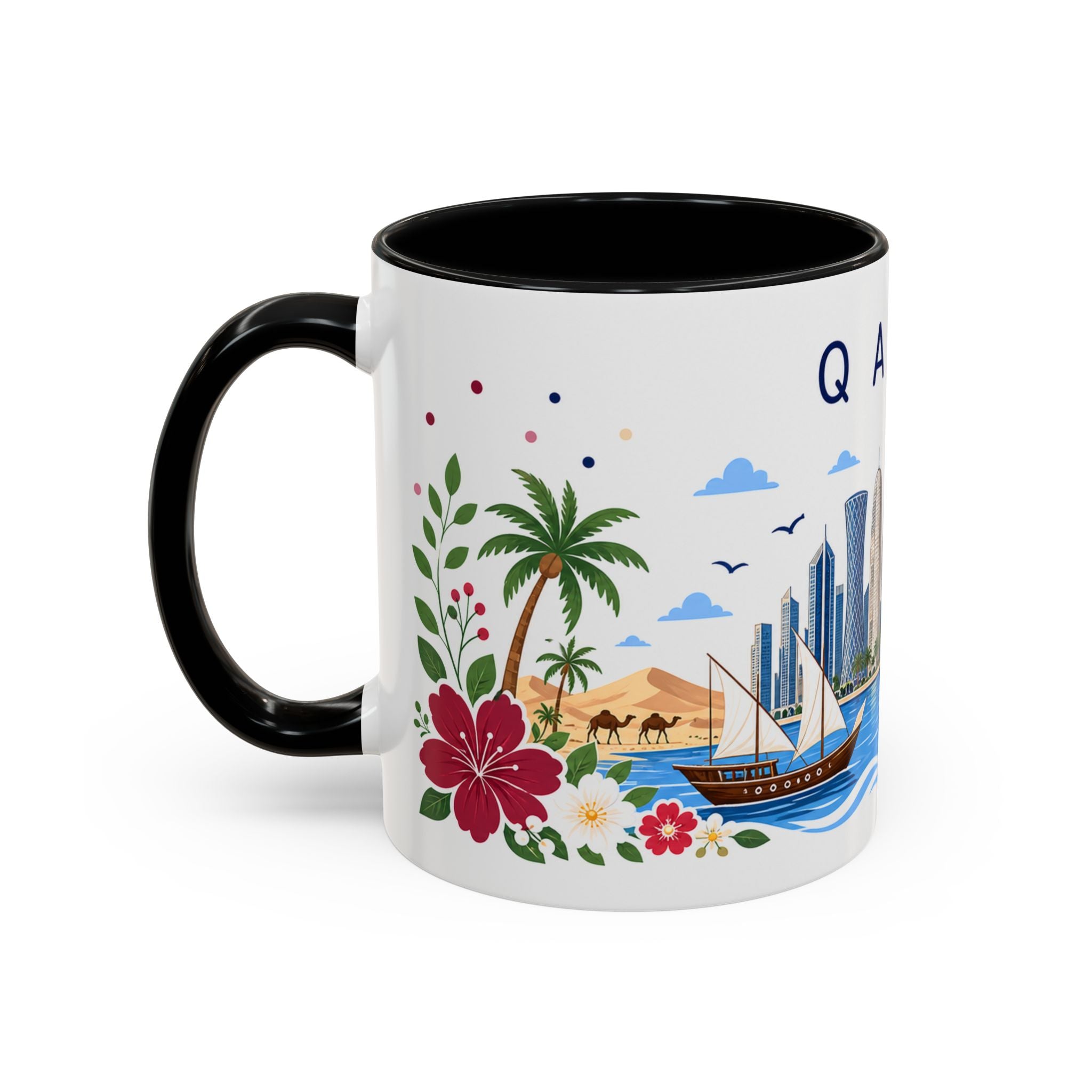 Qatar Coffee Mug | Travel Souvenir Accent Mug | Place Gift Ceramic Cup 11oz 15oz