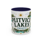 Plitvice Lakes Coffee Mug | Travel Destination Souvenir Gift | Accent Color Ceramic 11oz 15oz