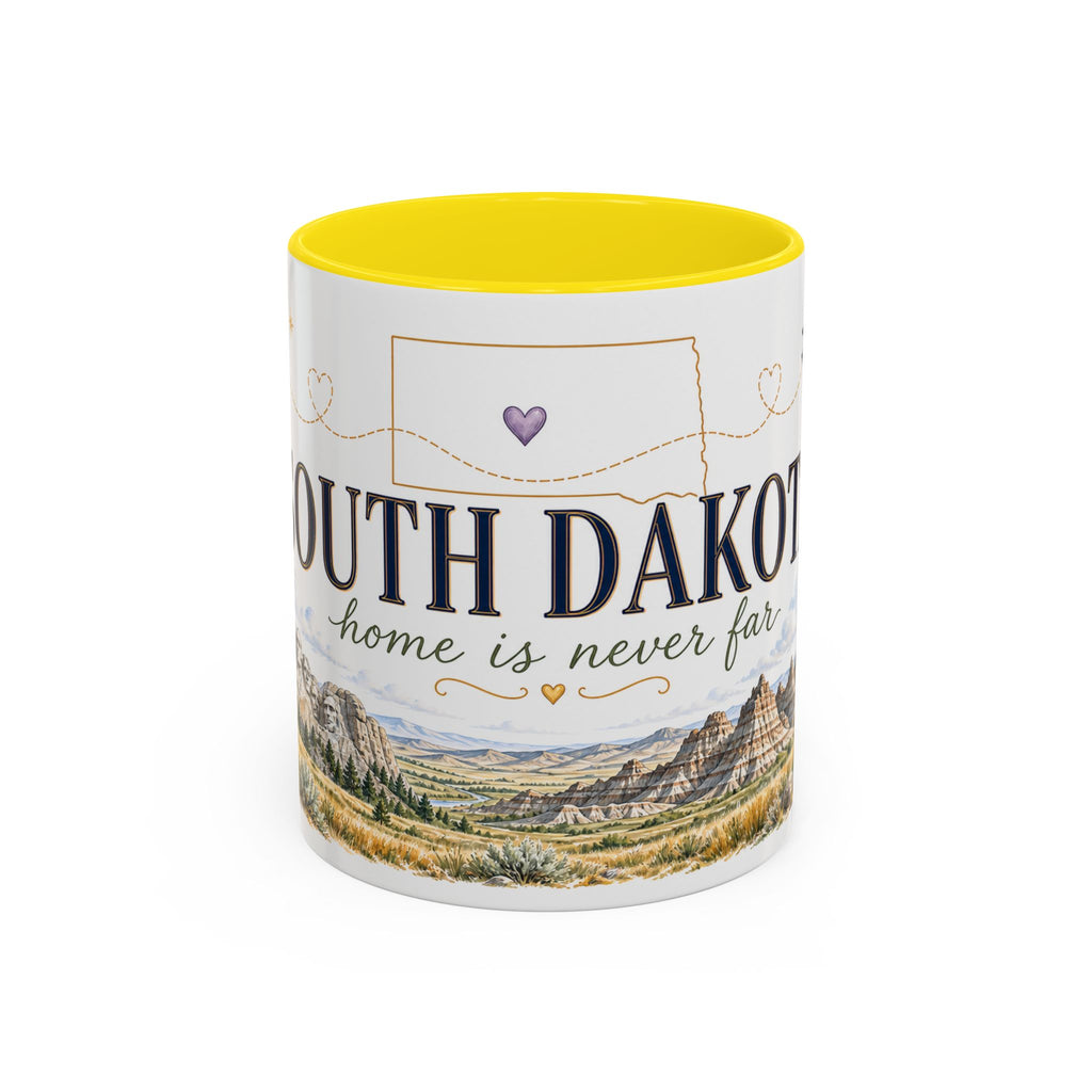 South Dakota State Map Mug | Botanical Accents, Homesick Gift (11oz or 15oz)