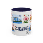 Singapore Coffee Mug | Postage Stamp Collage Mug | Travel Souvenir Accent Cup 11oz 15oz