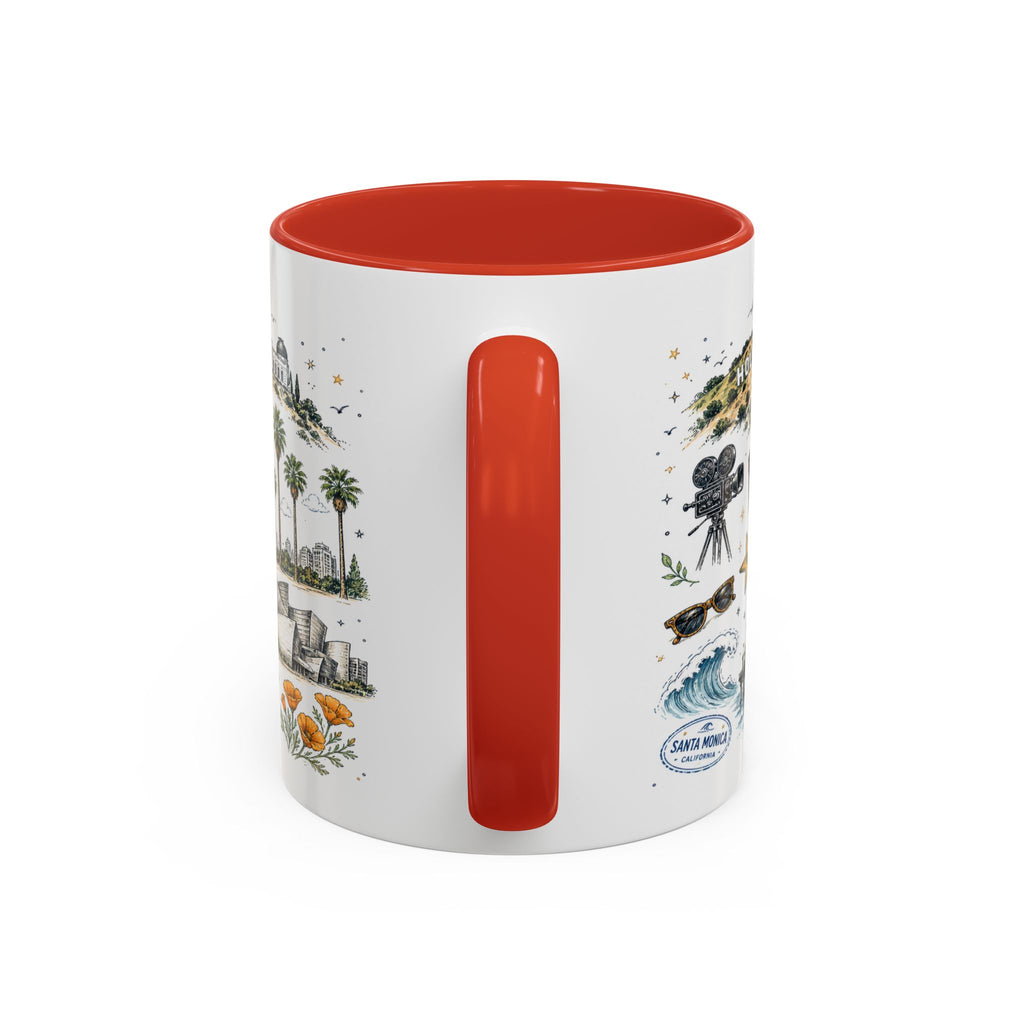 Los Angeles Coffee Mug | California Souvenir City Gift | Accent Color Ceramic 11oz 15oz