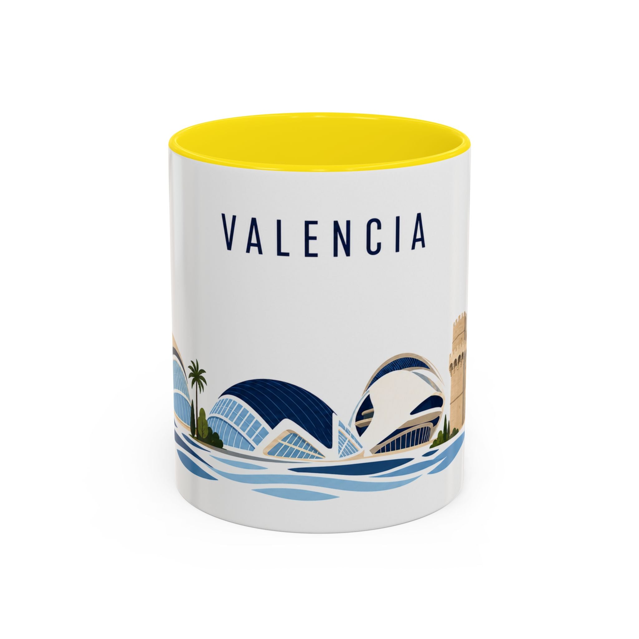Valencia Coffee Mug | Spain Travel Souvenir | Porcelain Decal City Gift | 11oz 15oz Accent Mug