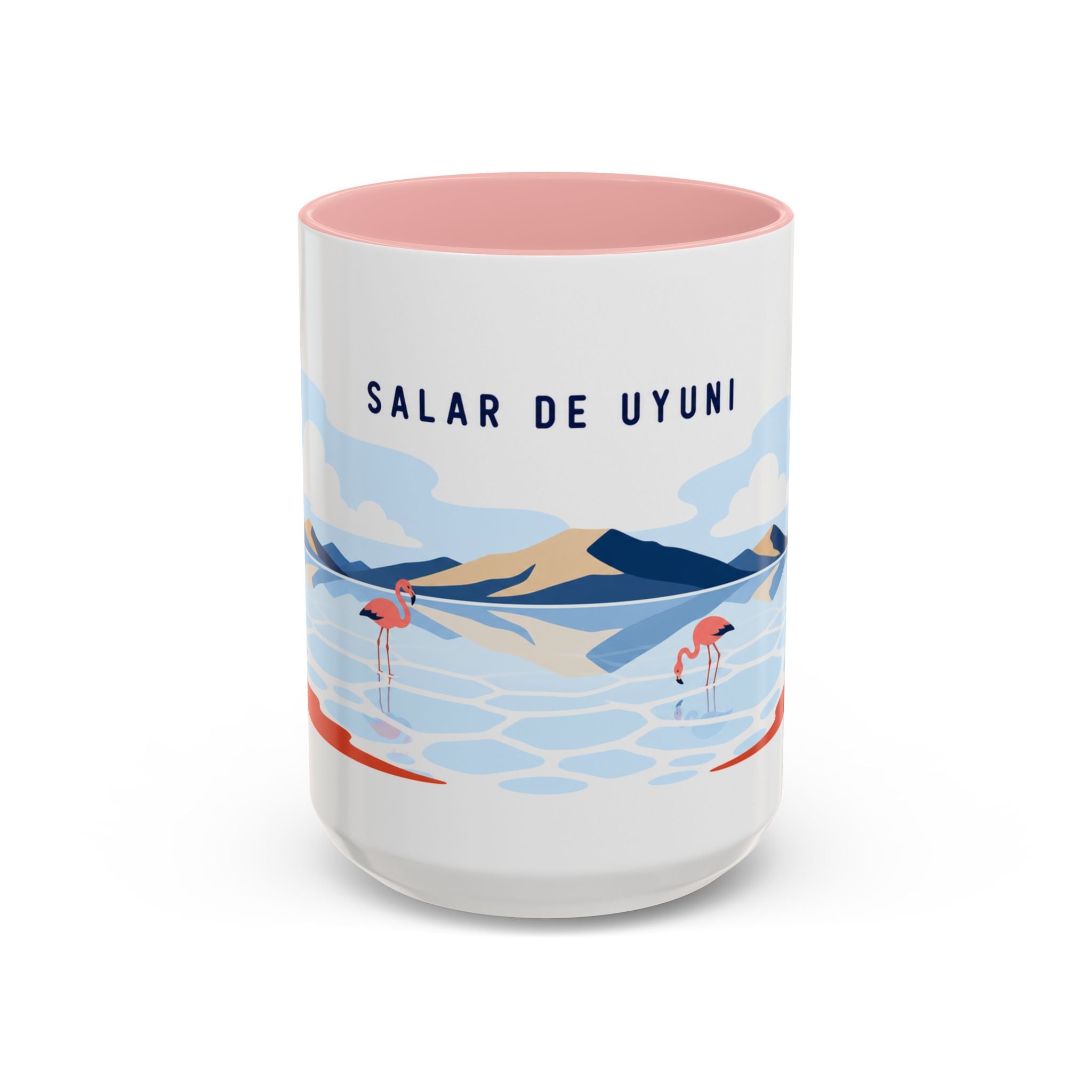 Salar de Uyuni Coffee Mug | Travel Destination Souvenir Gift | Accent Color Ceramic 11oz 15oz